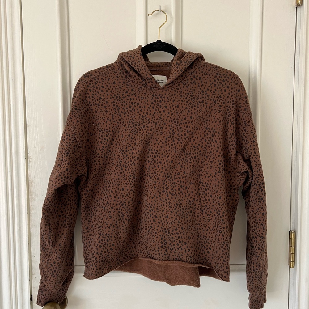 NWOT Abercrombie & Fitch Brown Leopard Print Hoodie